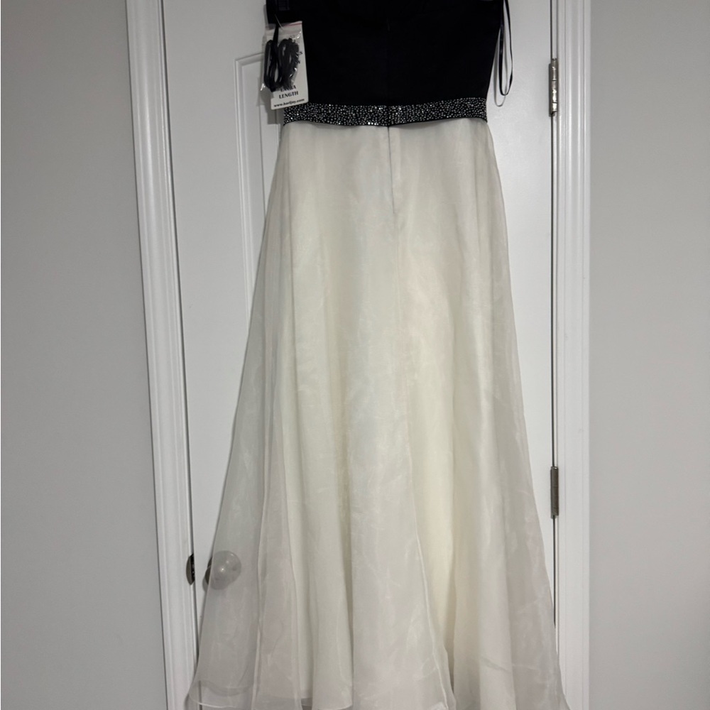 Bari Jay Black and White Strapless Gown - Picture 7 of 11